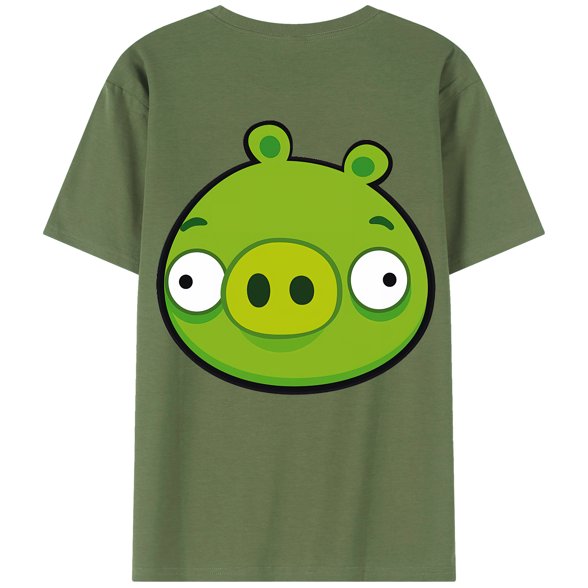 （画像用） Angry Birds アングリーバード 綿100％ メンズ半袖Tシャツ（バックプリント） 通気性
